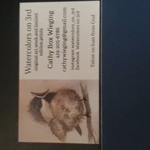 Elephant Watercolor Art in Blue Frame By Cathy Box Wieging - Picture 2 of 4